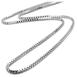 0.6mm Lite Box Chain in White Gold