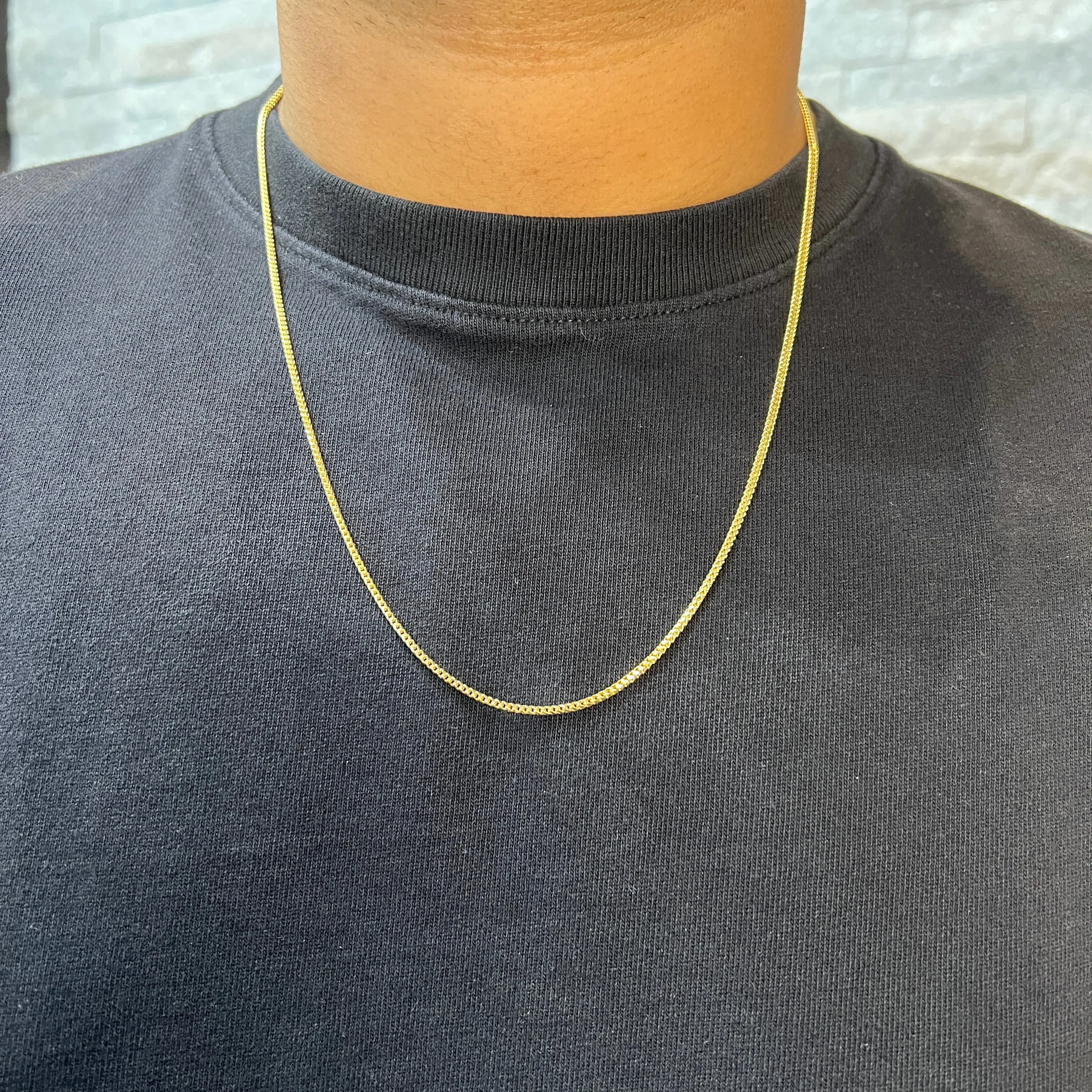(10K, 14K) Yellow Gold (1.5mm) Franco Chain