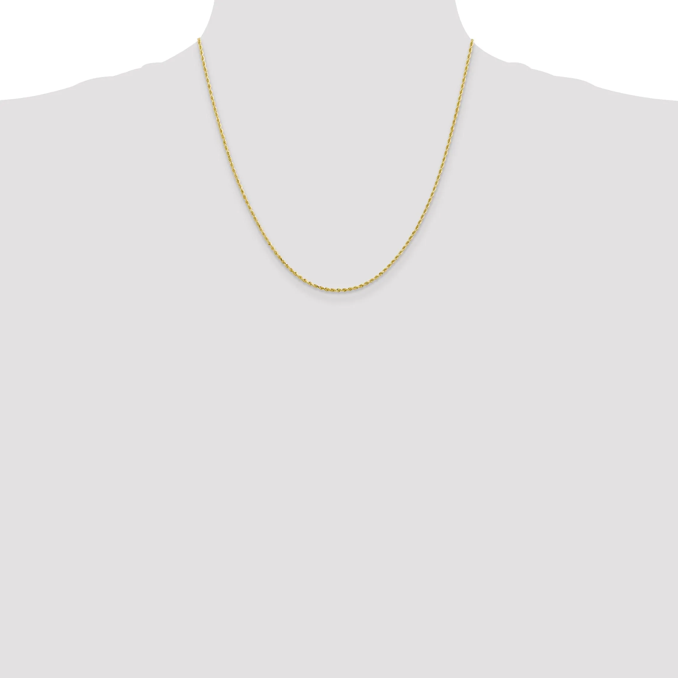 10k Yellow Gold 1.75mm D.C Rope Chain