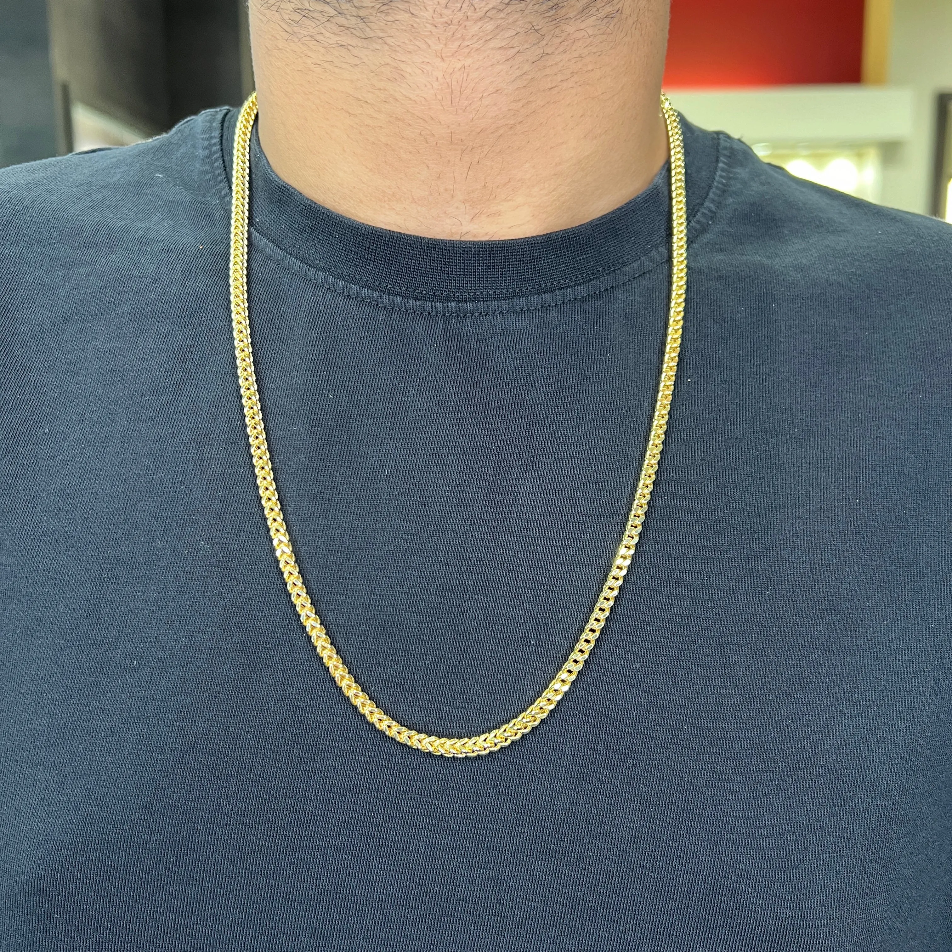 10K Yellow Gold (4.5mm) Hollow Franco Chain