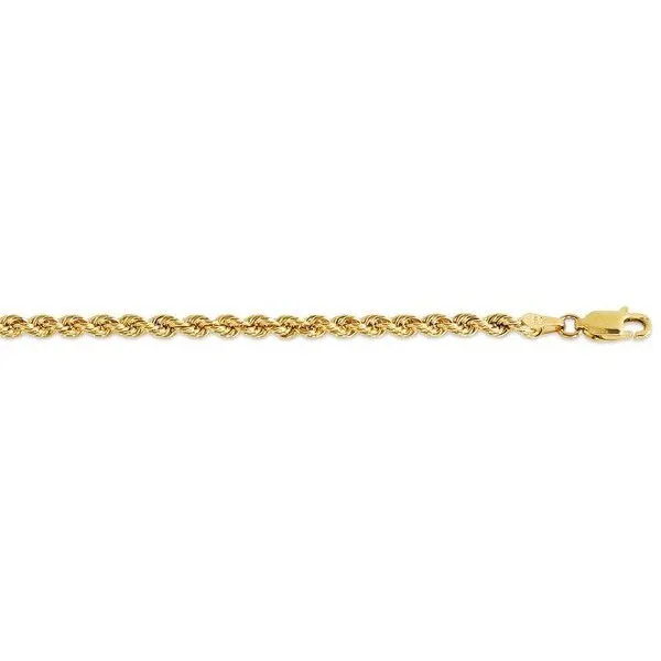 10K Yellow Gold (4mm) Hollow Rope Chain (16in - 24in)