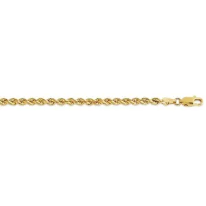 10K Yellow Gold (4mm) Hollow Rope Chain (16in - 24in)