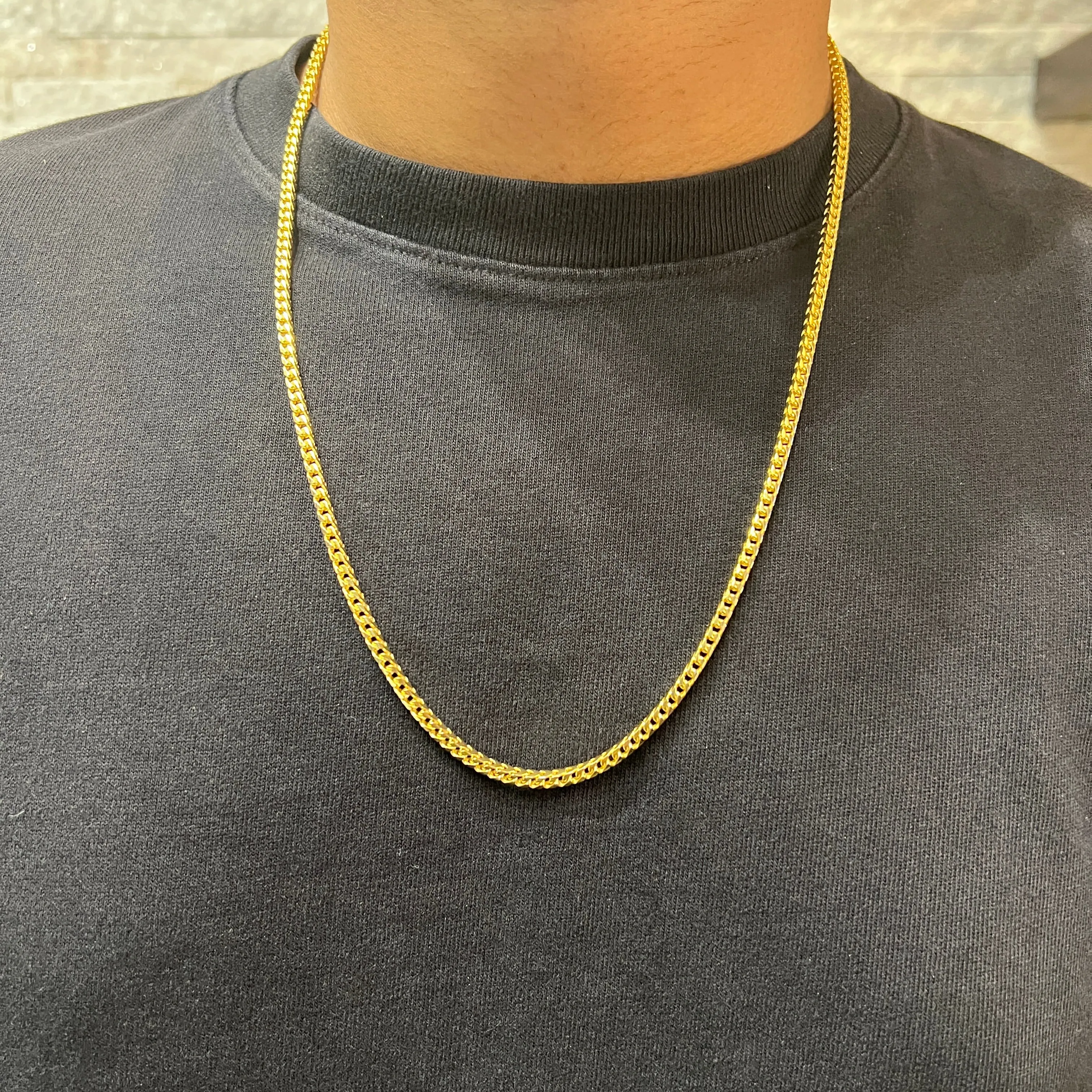 10K Yellow Gold (4mm) Solid Franco Chain (22in - 30in)