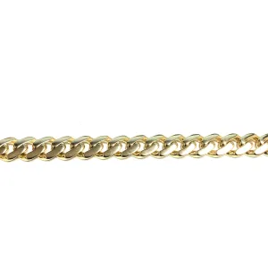 10K Yellow Gold (6.5mm) Monaco Chain Bracelet Pavee Lock 7.5"