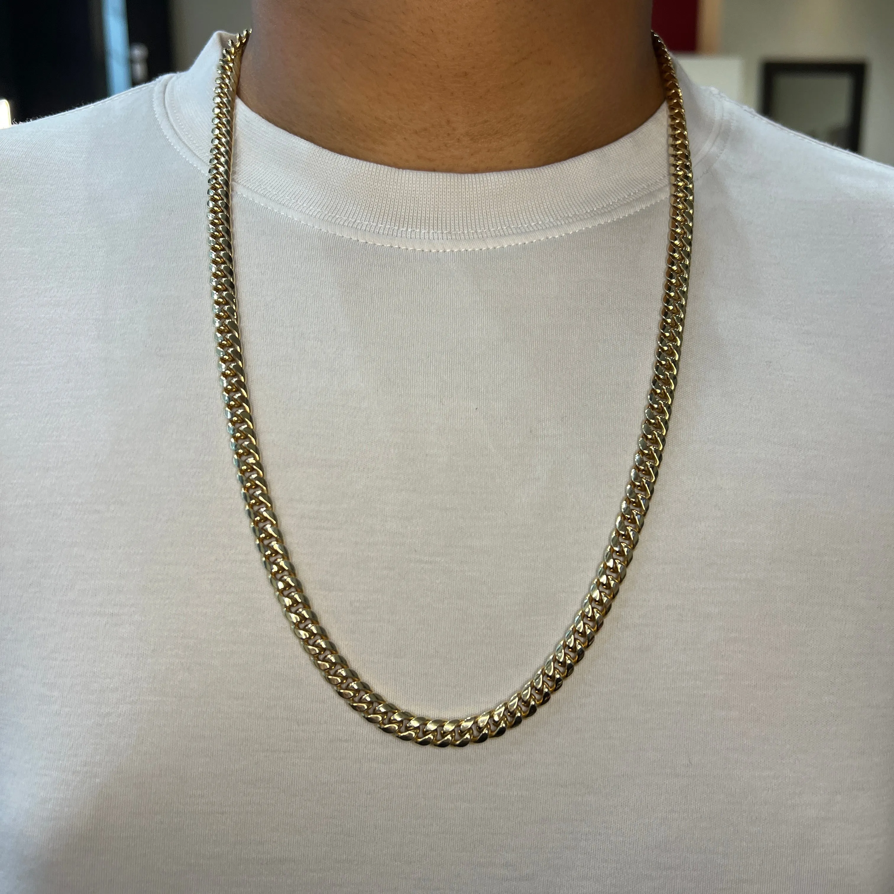10K Yellow Gold (9.7mm) Hollow Miami Cuban Link 26"