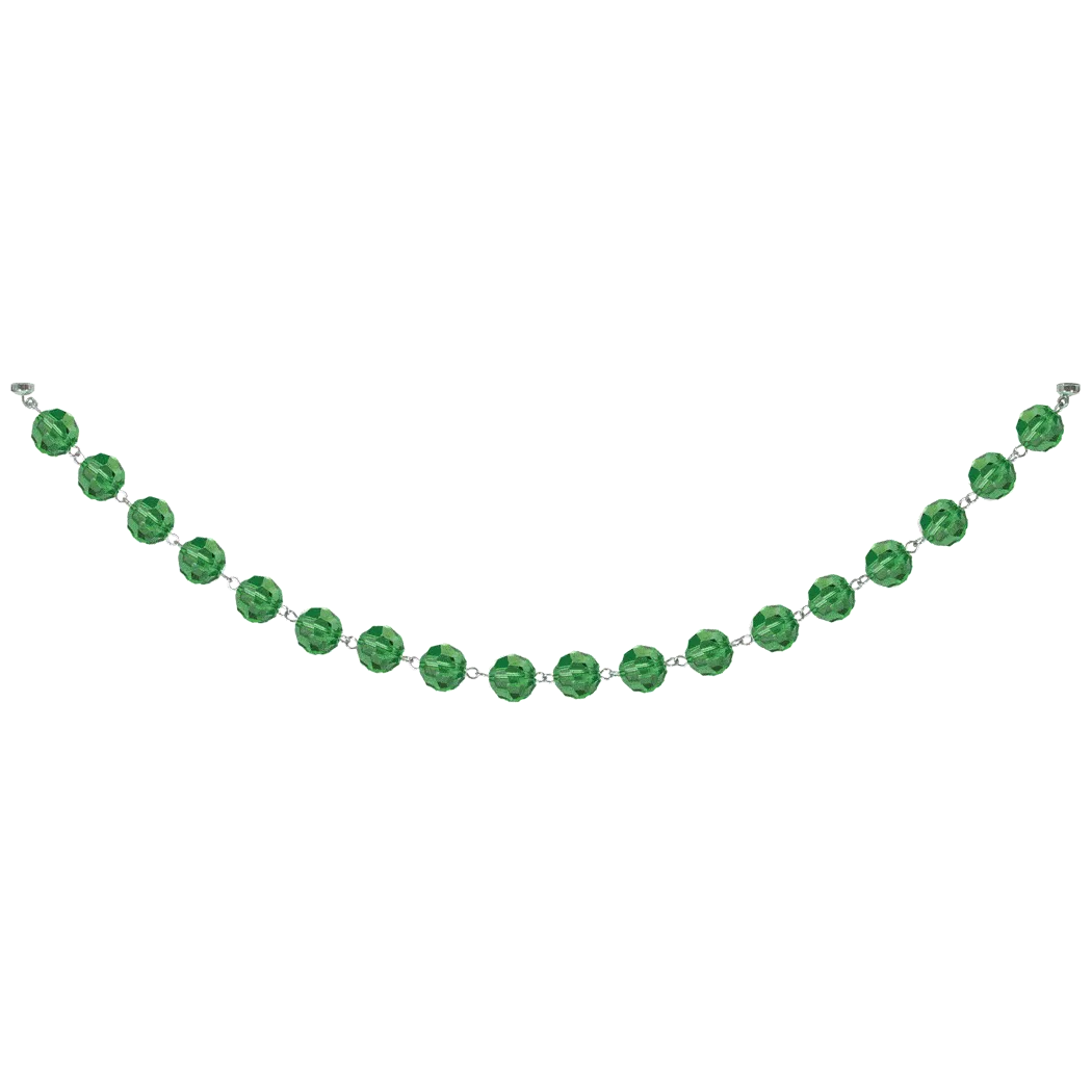 12" GREEN CRYSTAL BEAD MAGNETIC CHANDELIER GARLAND (Set/3)