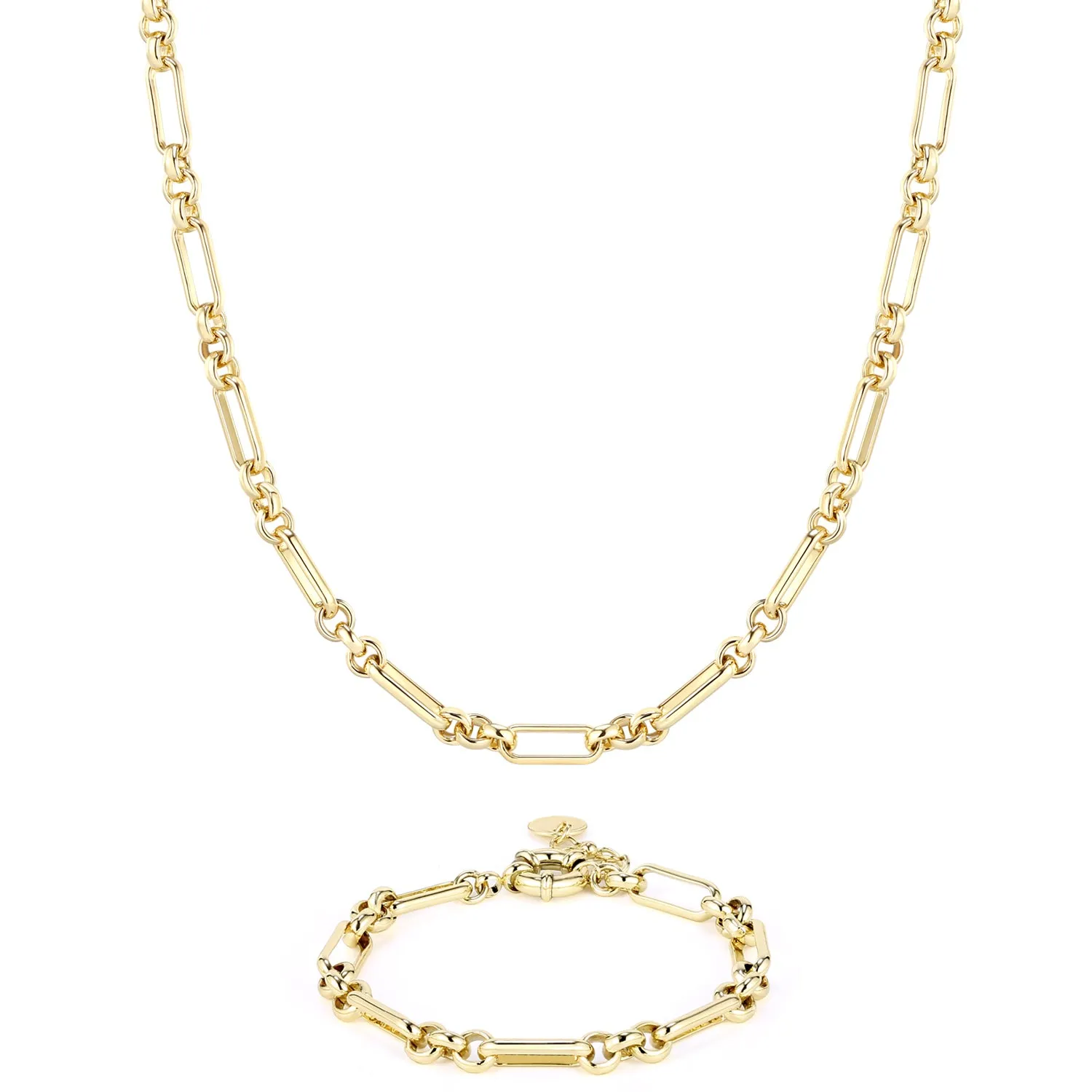14K Gold Plated Paperclip Link Chain Choker Necklace