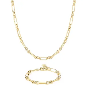 14K Gold Plated Paperclip Link Chain Choker Necklace