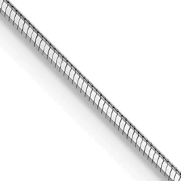 14K White Gold .8 mm D.C Octagonal Snake Chain