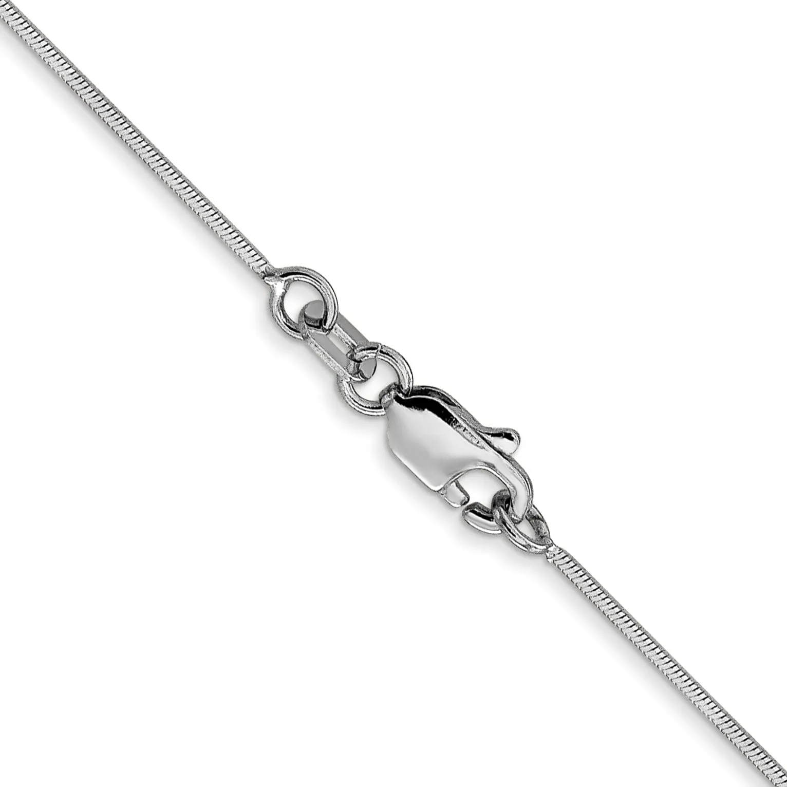 14K White Gold .8 mm D.C Octagonal Snake Chain