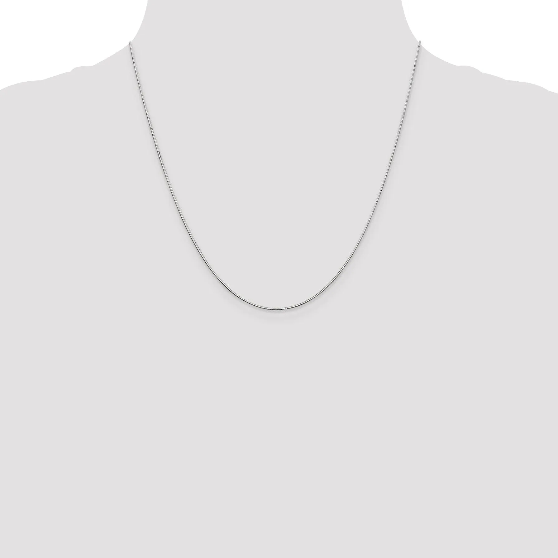 14K White Gold .8 mm D.C Octagonal Snake Chain