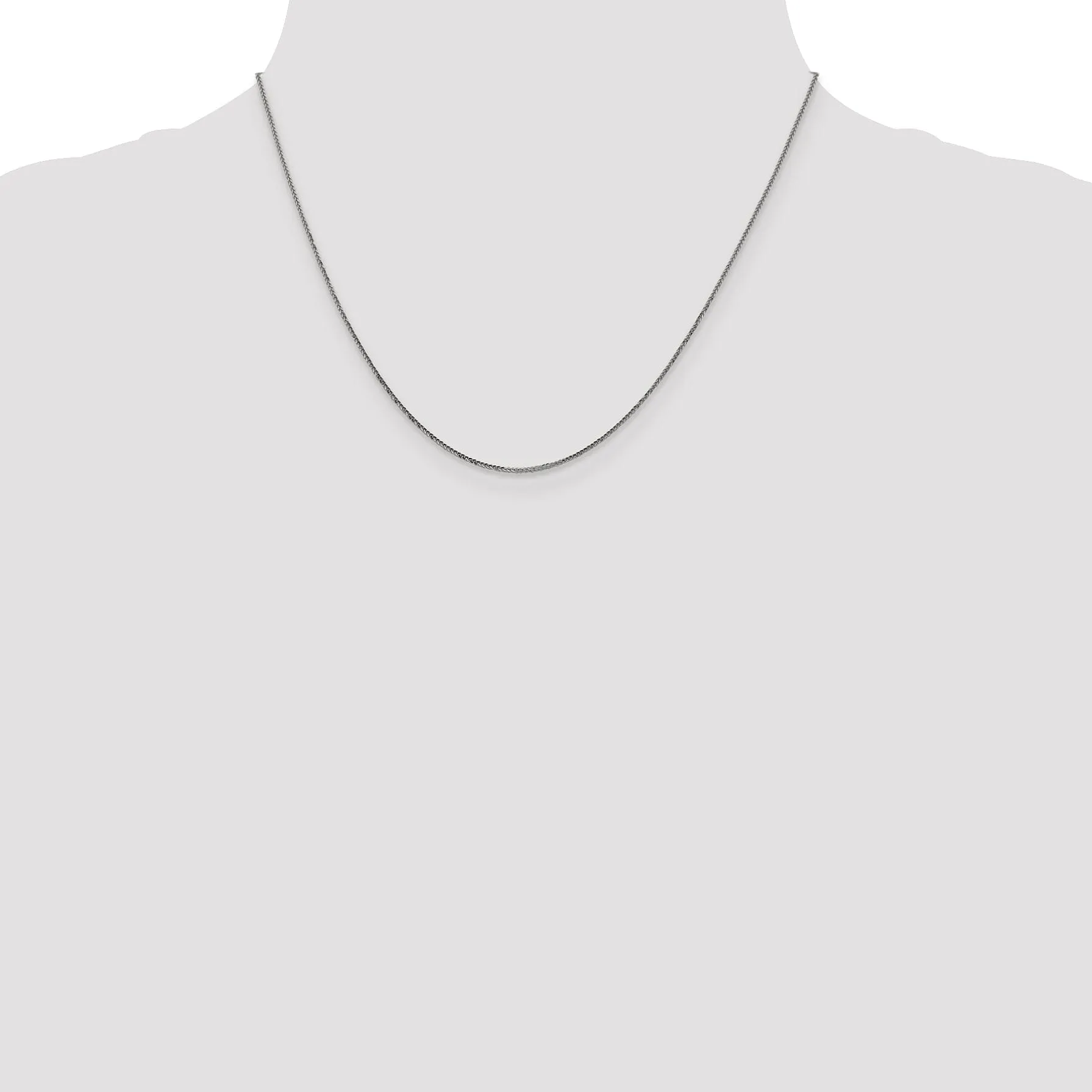 14K White Gold .8 mm D.C Quadra Wheat Chain