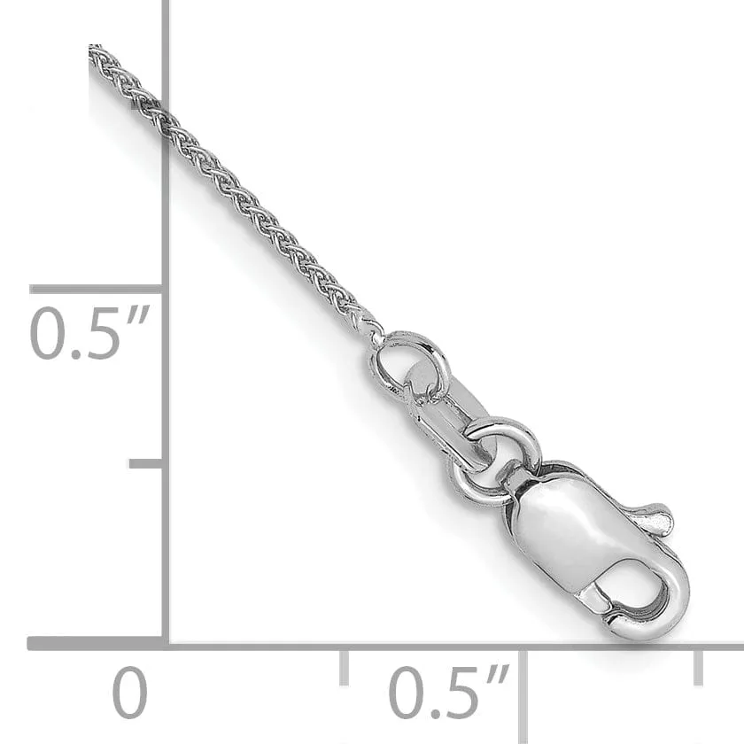 14K White Gold .8mm Baby Wheat Chain