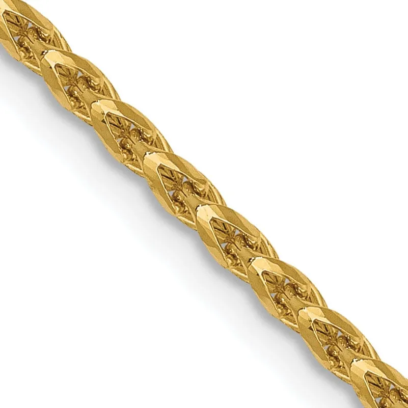 14k Yellow Gold 1.6 mm D.C Open Franco Chain