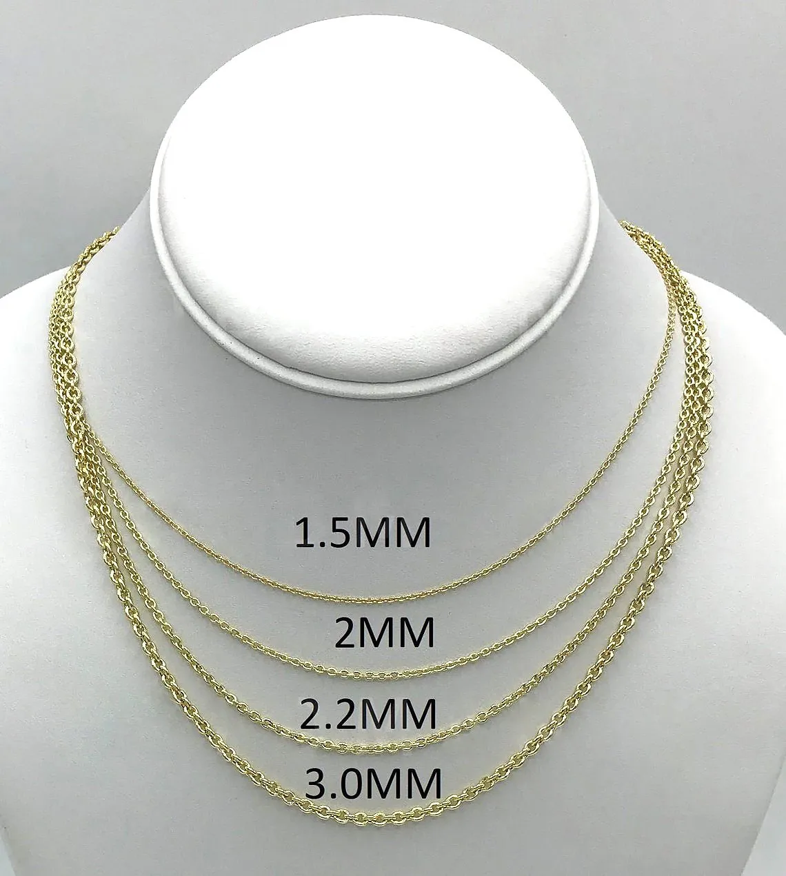 14K Yellow Gold 2mm Forsantina Cable Chain