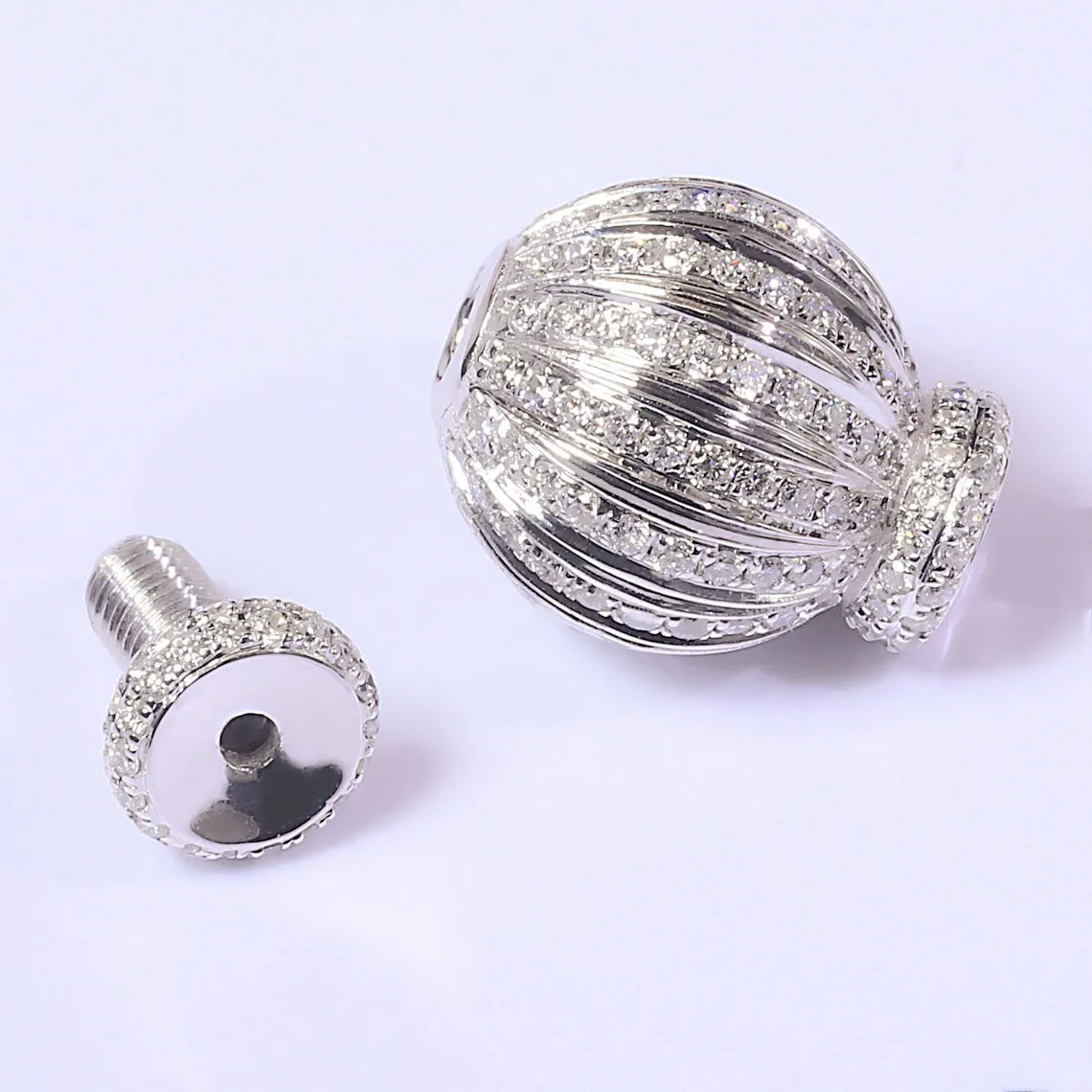 18k Gold Diamond Spacer Bead Ball Connector