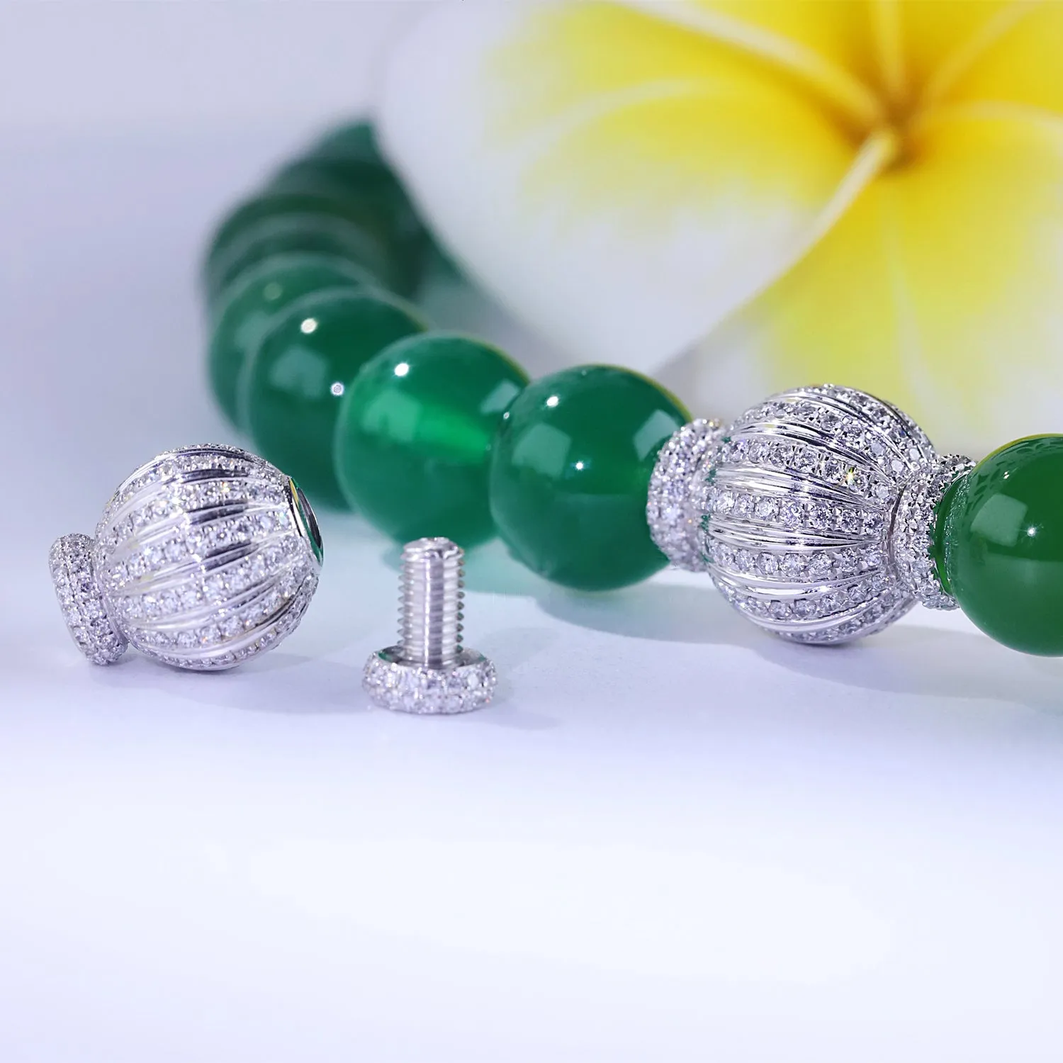 18k Gold Diamond Spacer Bead Ball Connector
