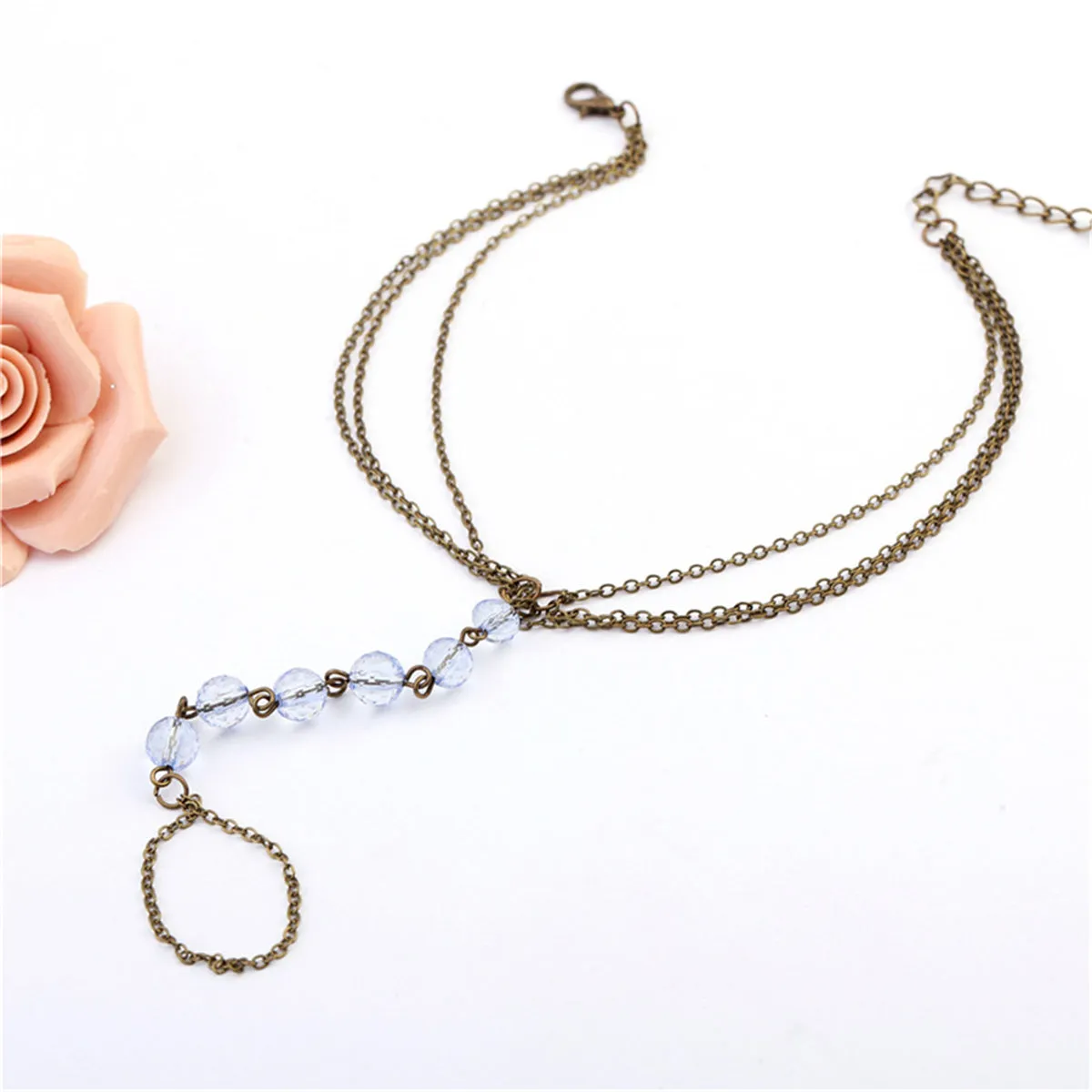 18K Gold-Plated Layer Anklet & Toe Ring Set