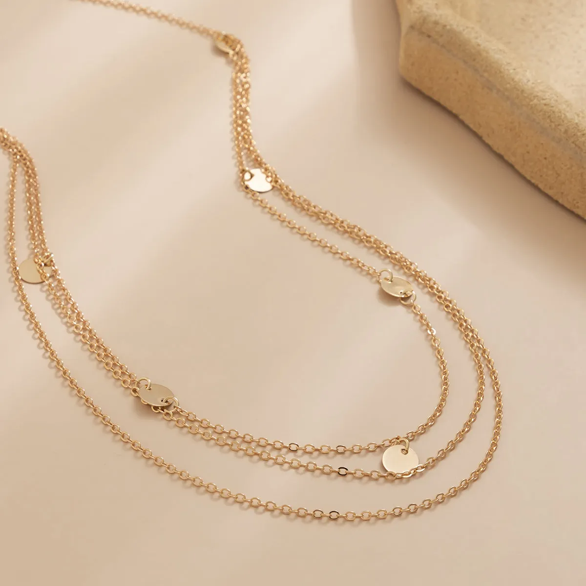 18K Gold-Plated Sequin Layered Waist Chain