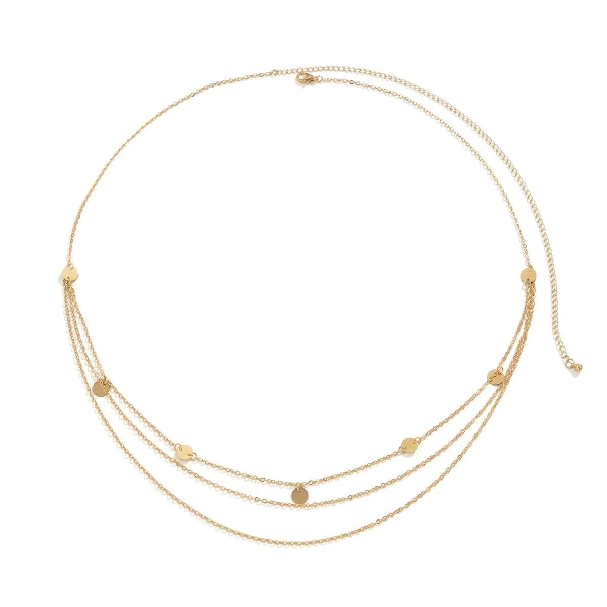 18K Gold-Plated Sequin Layered Waist Chain