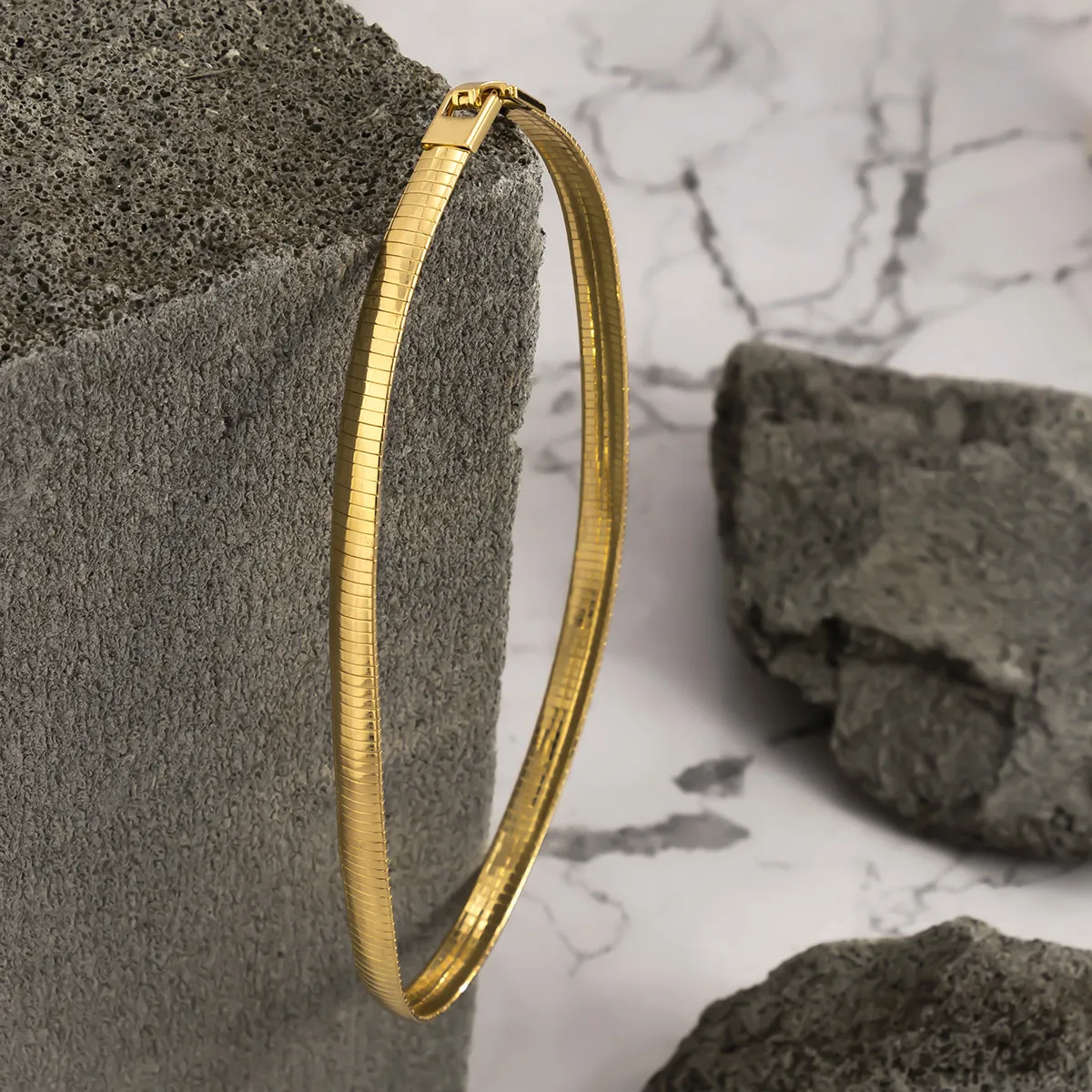 18K Gold-Plated Snake Chain Choker Necklace