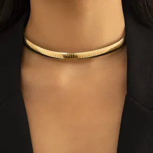 18K Gold-Plated Snake Chain Choker Necklace