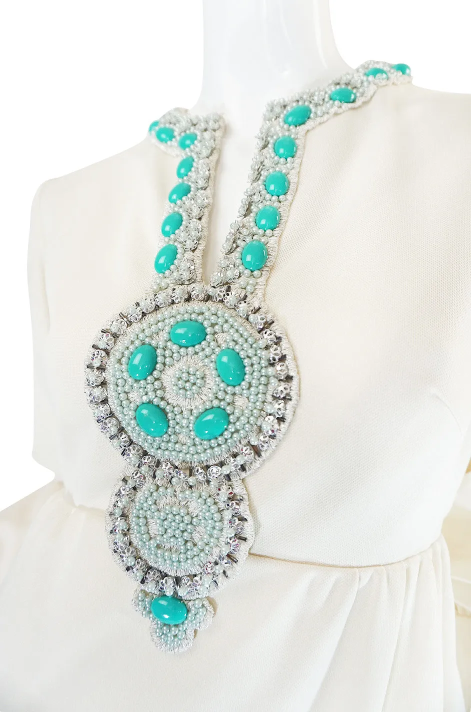 1960s Elaborate Beaded Front Jack Bryan Dress