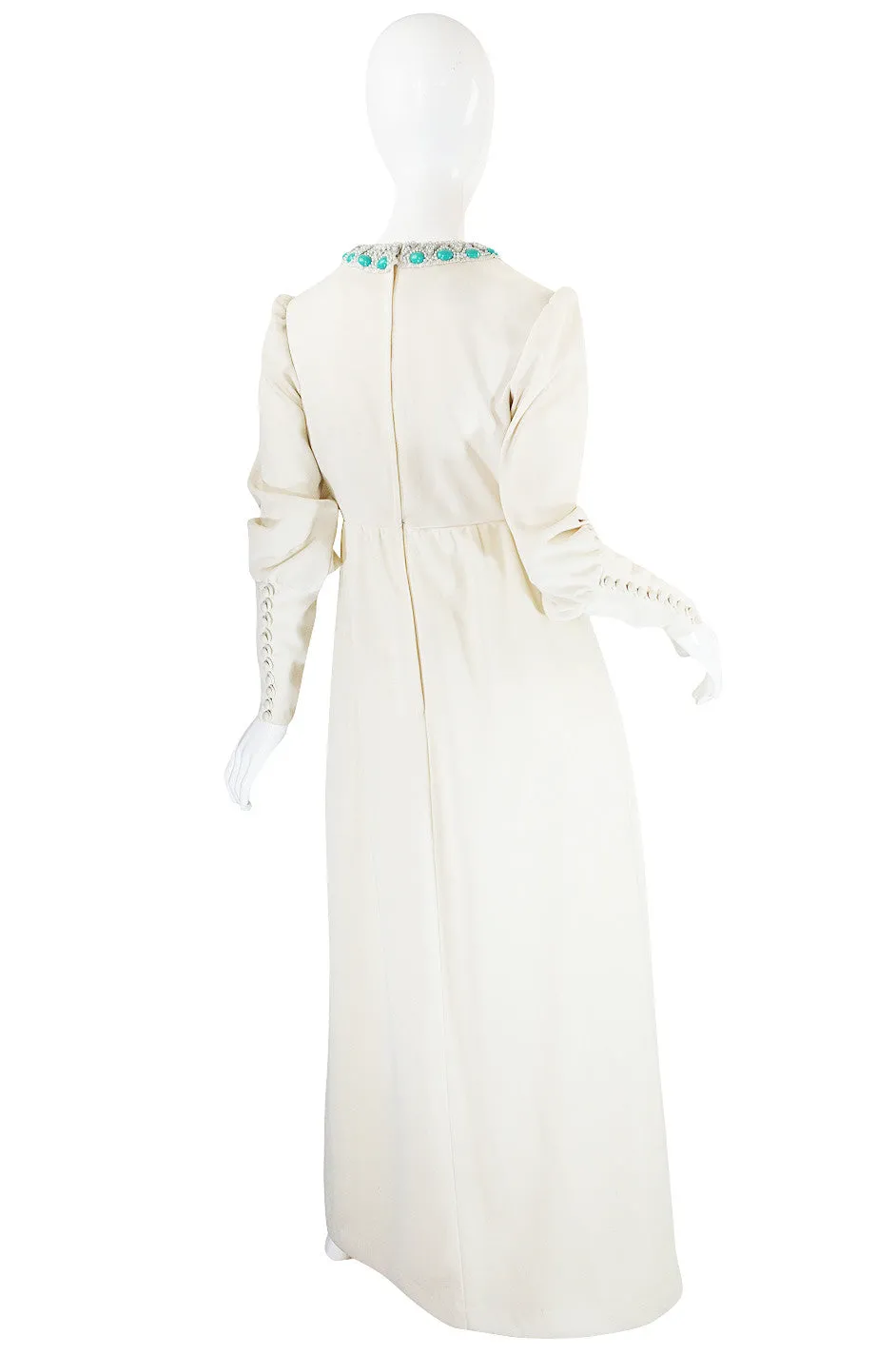 1960s Elaborate Beaded Front Jack Bryan Dress