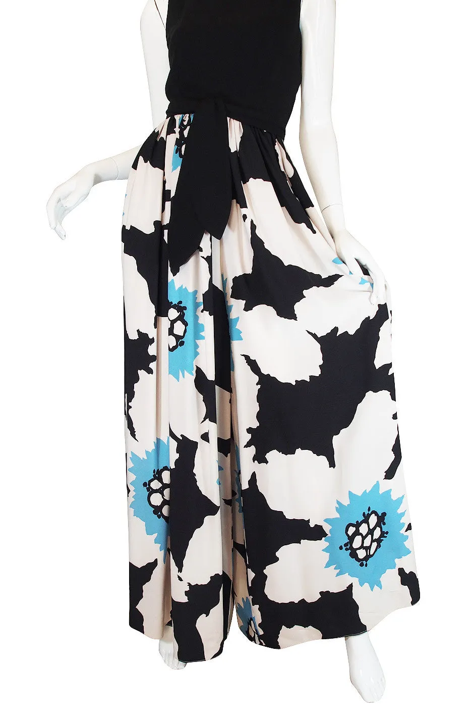 1960s Oscar de la Renta Bold Floral Jumpsuit