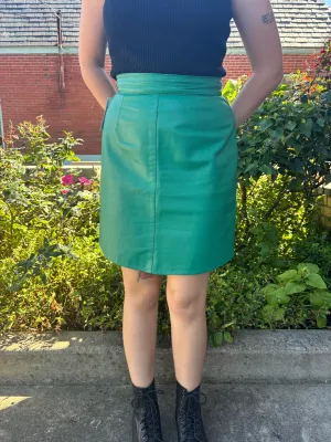1980s Vera Pelle Italian leather skirt