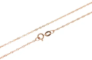 1MM 14K SOLID PINK ROSE GOLD SINGAPORE CHAIN NECKLACE 16" 18" 20" 22" 24"