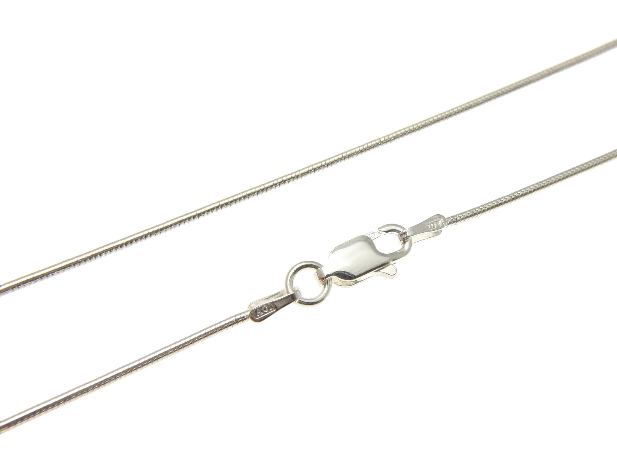 1MM ITALIAN 925 STERLING SILVER ROUND SNAKE CHAIN NECKLACE 16" 18" 20"