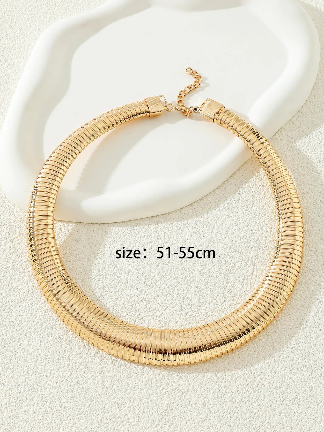 1piece Chunky Chain Collar Necklace - Gold