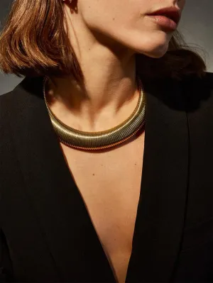1piece Chunky Chain Collar Necklace - Gold