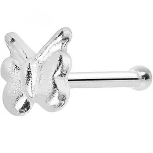 22 Gauge 925 Sterling Silver Perky Butterfly Nose Bone