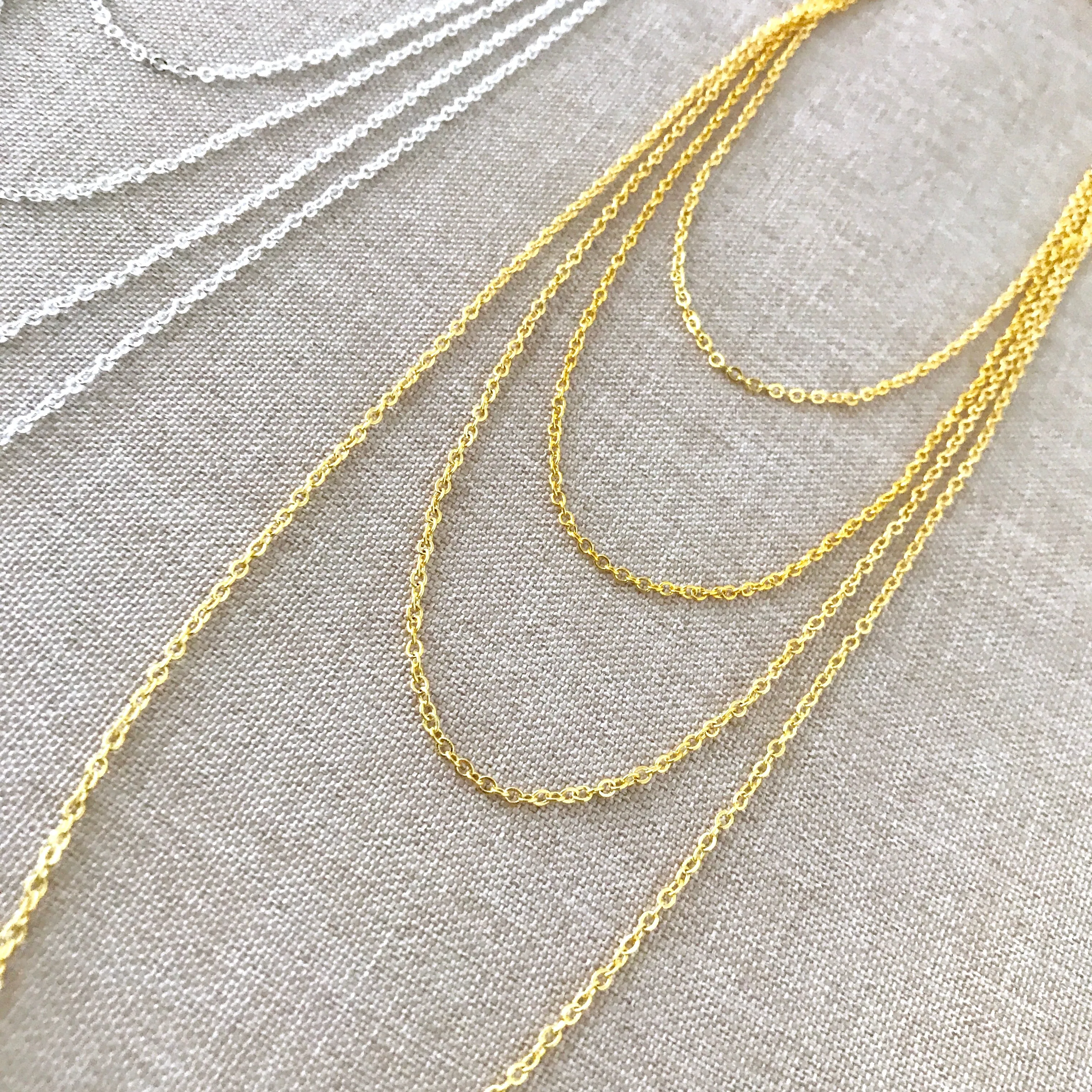 24" - 18KT Yellow Gold Filled Chain - Dainty Fine - 24" - 24 Inch Necklace - Lobster Claw Clasp - 18 Karat KT YGF - Cable Chain
