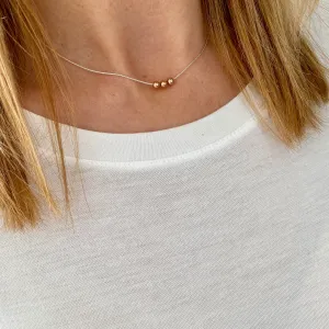 30th Birthday Necklace | Rose Gold Three Bead Necklace