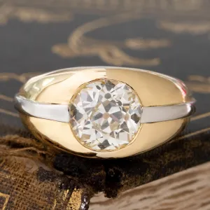 3.46ct Old Mine Cut Diamond Chunky Solitaire, GIA OP VS2