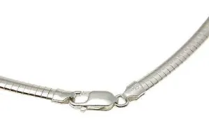 4MM ITALIAN SOLID STERLING SILVER OMEGA CHAIN NECKLACE 16" 18" 20"