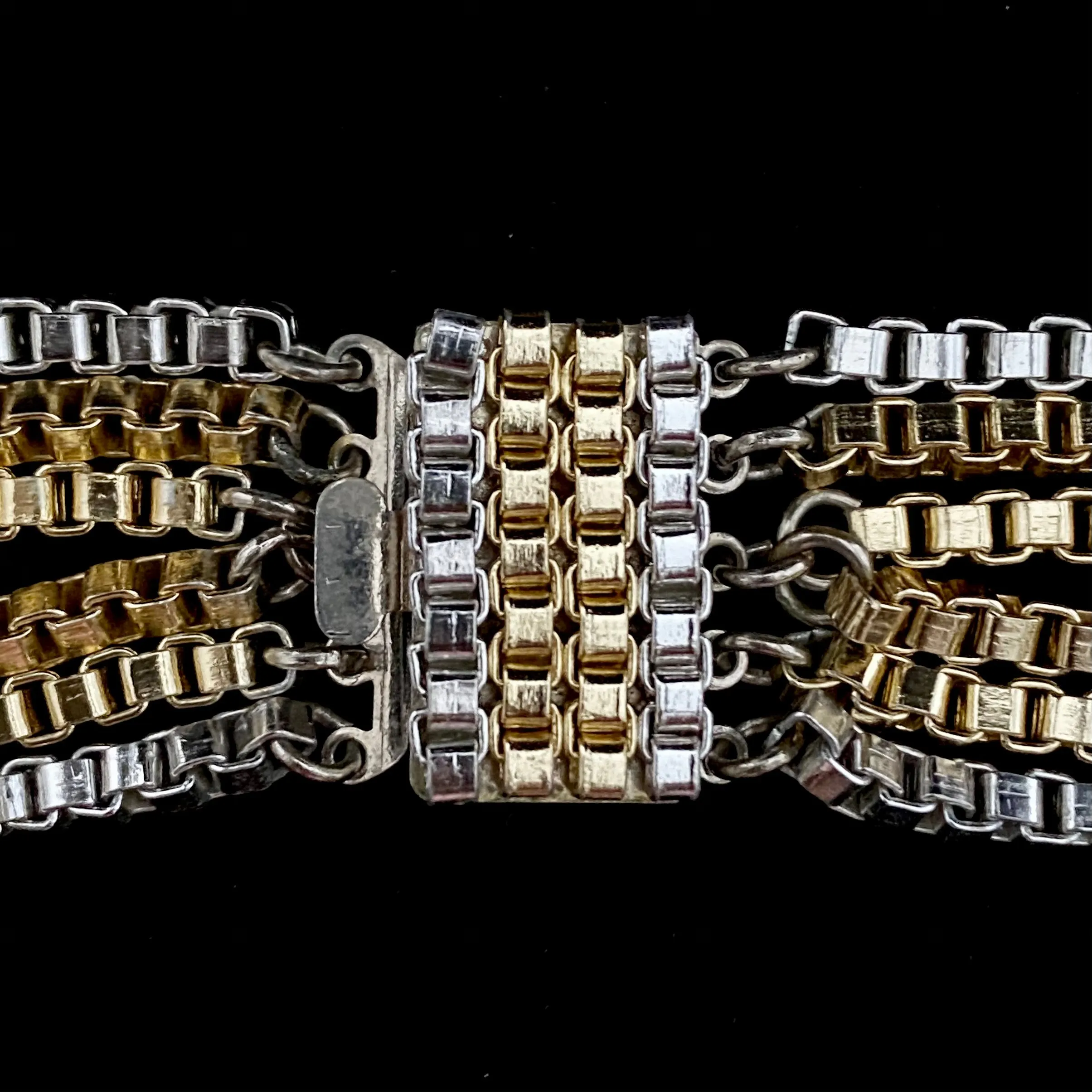 50s/60s GM Gold & Silver-Tone Box Chain Necklace