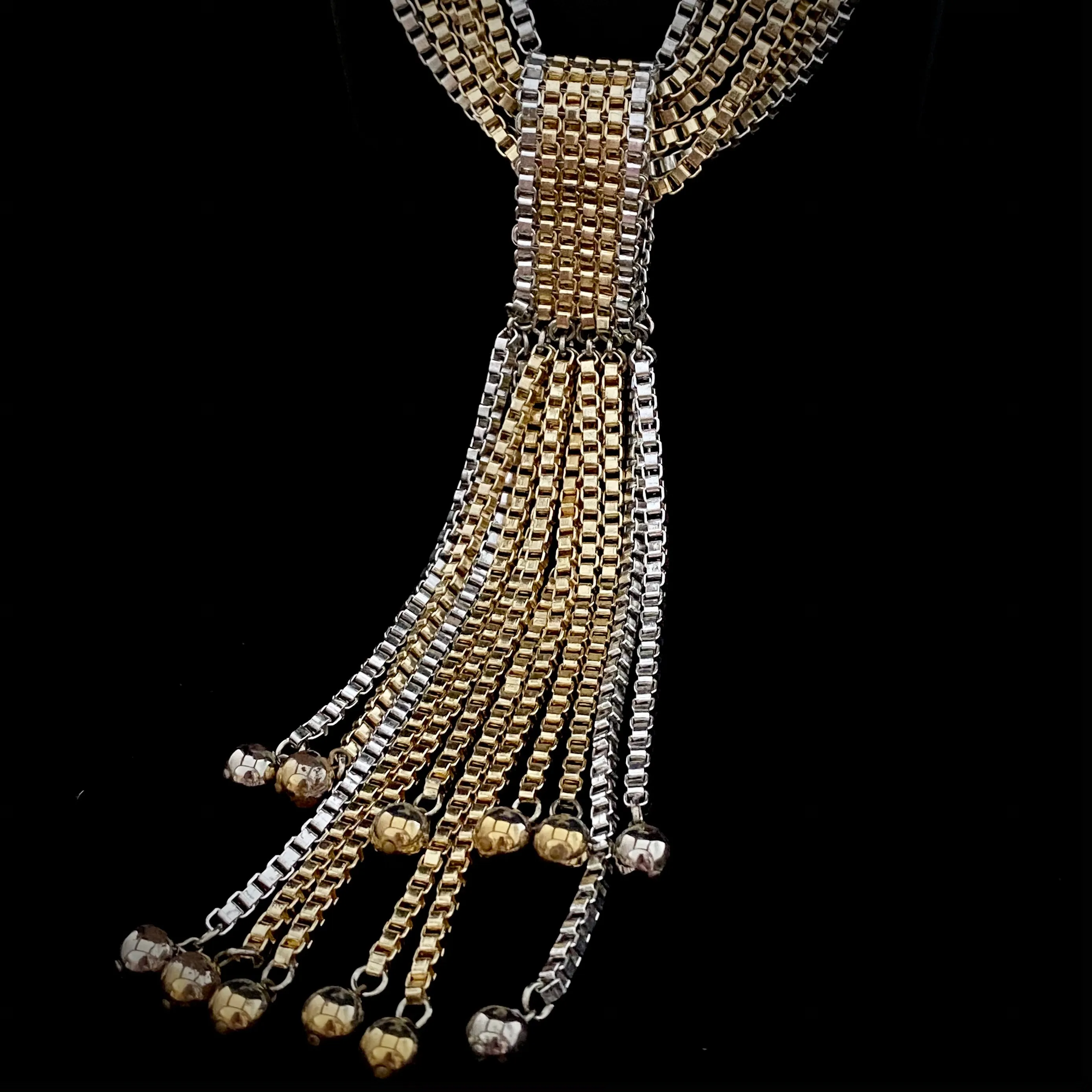 50s/60s GM Gold & Silver-Tone Box Chain Necklace