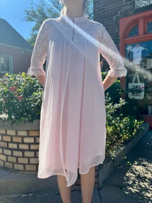 50s/60s Pink Sears Peignoir Robe & Gown set