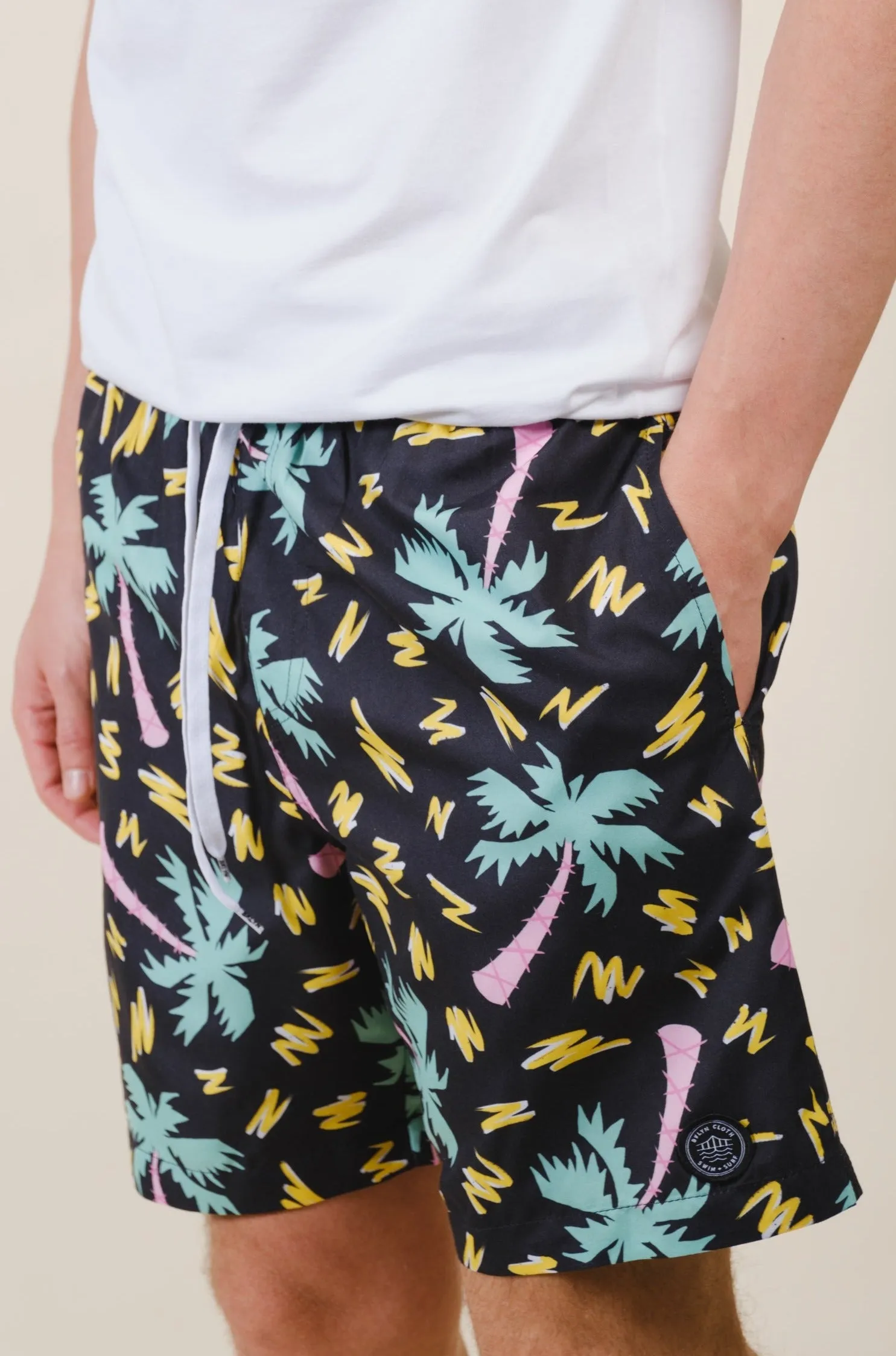 7" Retro Palms Swim Short