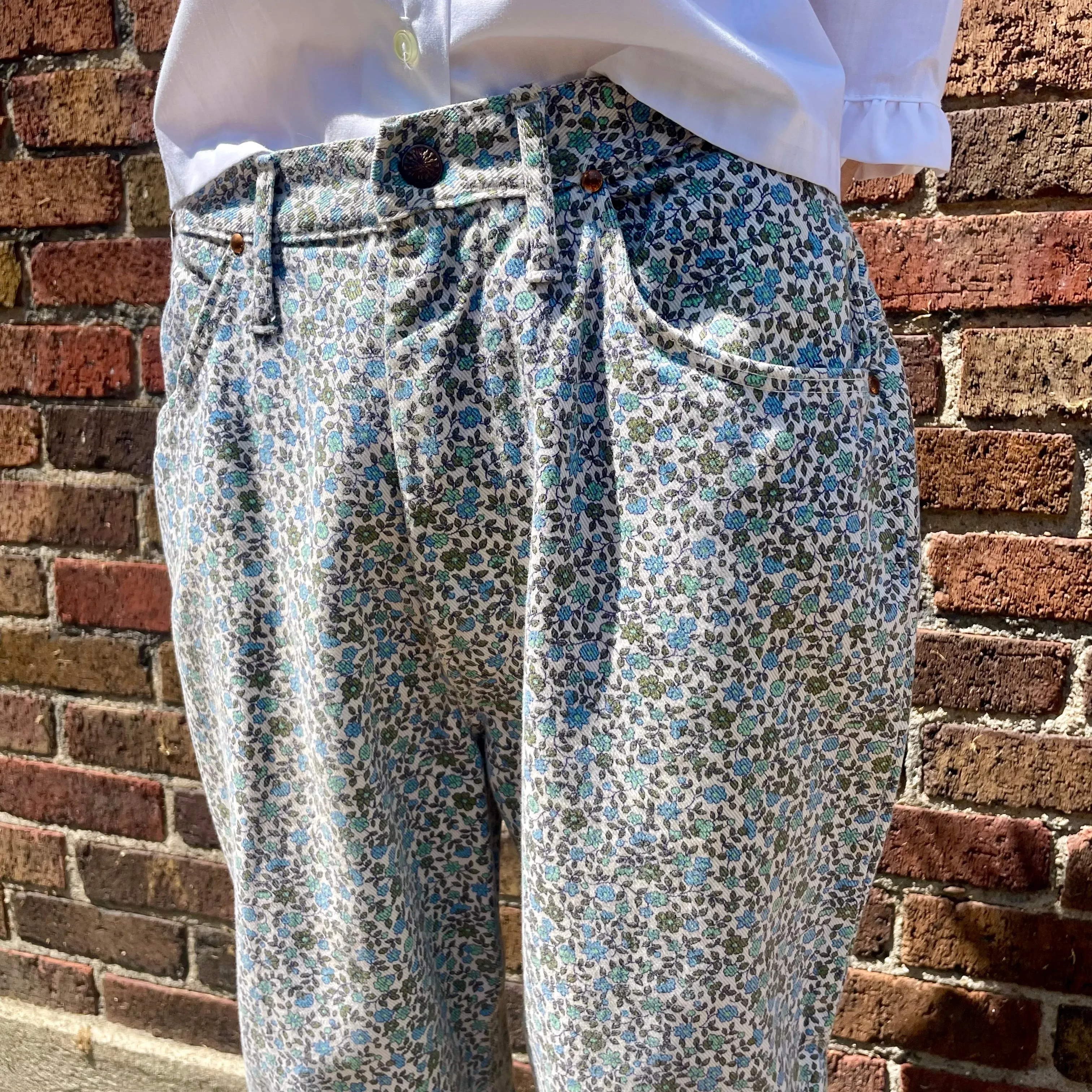 80s floral jeans