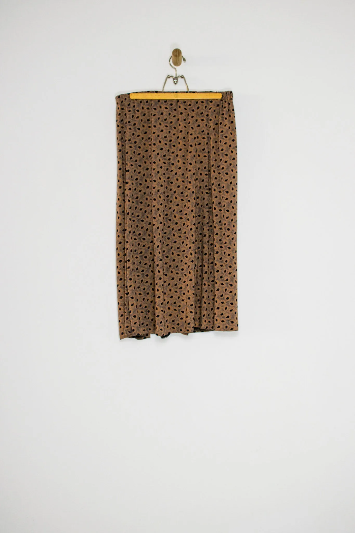 80's LEAF PRINT SKIRT / EXTRA LARGE