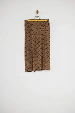80's LEAF PRINT SKIRT / EXTRA LARGE