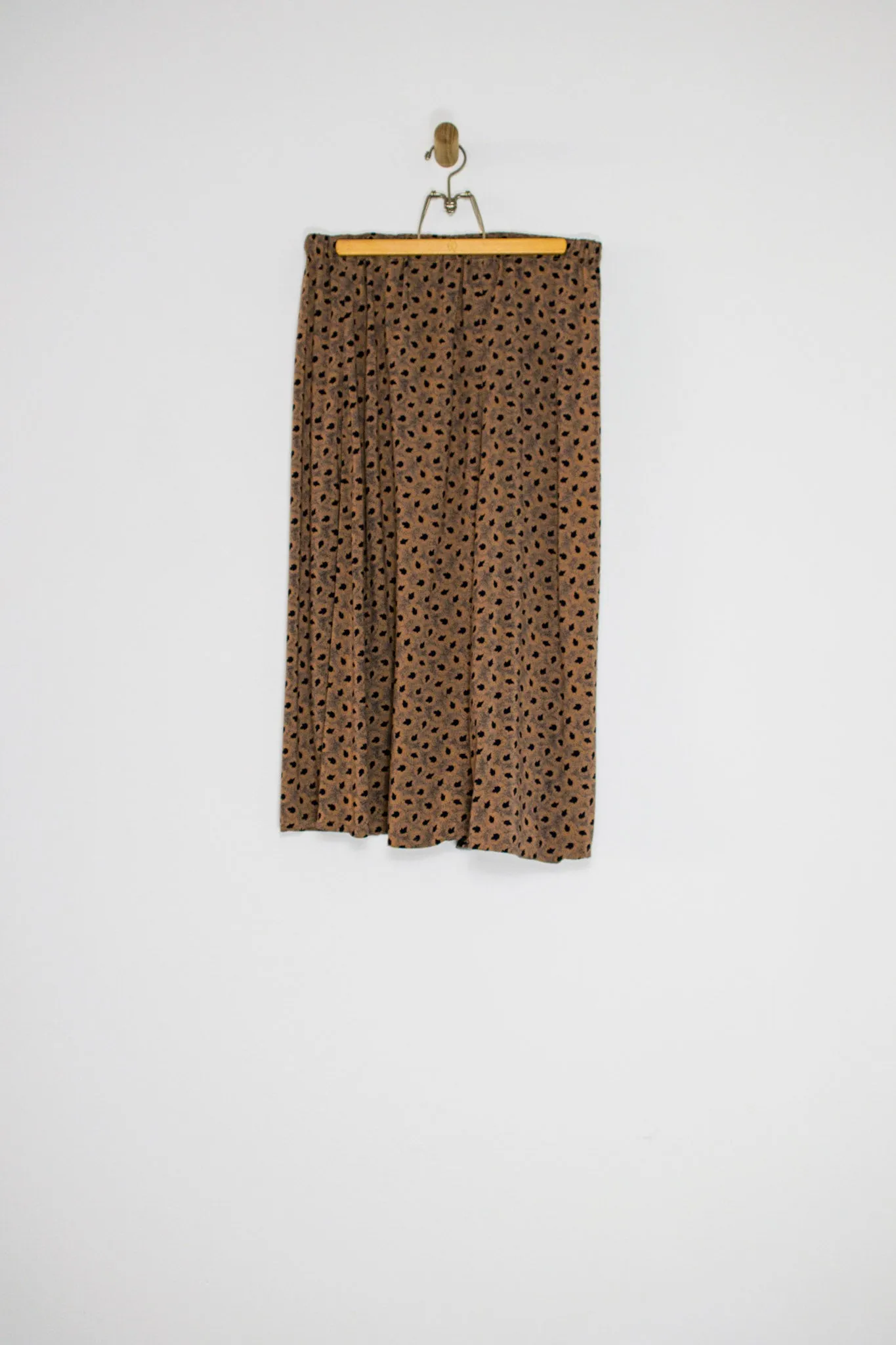 80's LEAF PRINT SKIRT / EXTRA LARGE