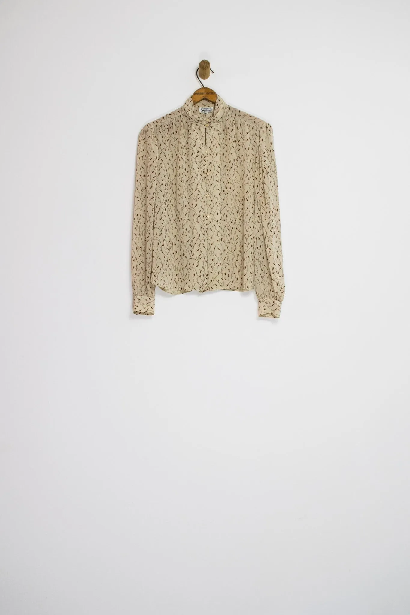 80’s SHEER BUTTON UP BLOUSE / SMALL