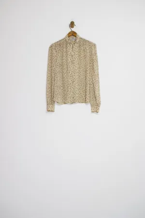 80’s SHEER BUTTON UP BLOUSE / SMALL