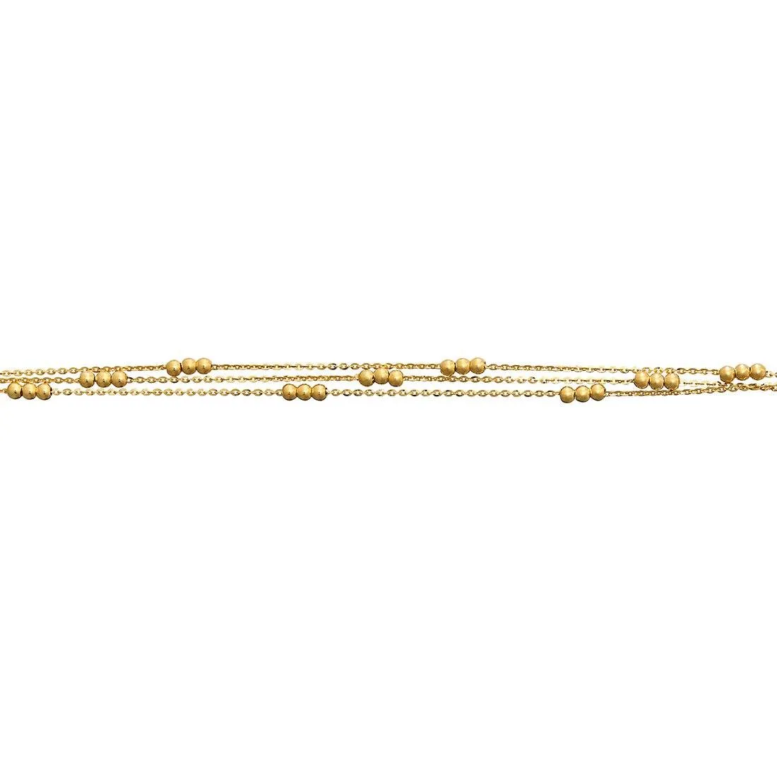 9ct Yellow Gold Silver Infused Strand & Bead Bracelet